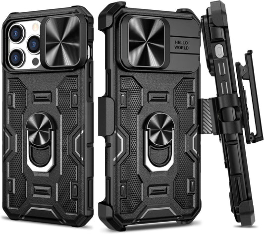 Tactical iPhone 15 Pro Max Case with belt clip